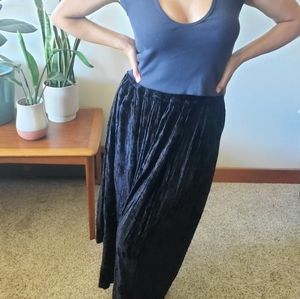 Vintage crinkle velvet Maxi skirt